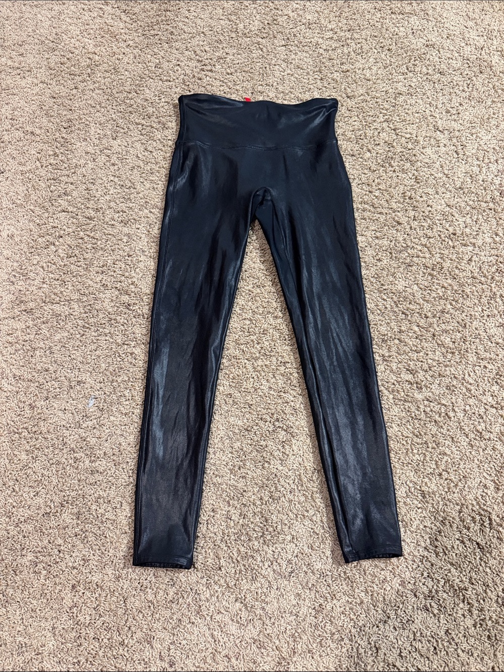 SPANX Kids Black Faux Leather High-Waist Leggings